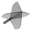 3T. CUESOUL T19 ROST 1-Piece, Block Shaft / Gray Flight, Big Wing Shape, Size M & L