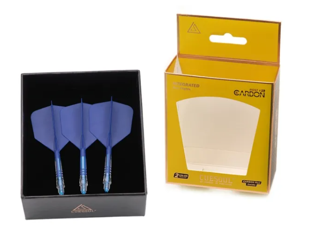 3T. CUESOUL ROST T19 CARBON Core Big Wing Flight Set, Blue (6 Shaft Lengths)
