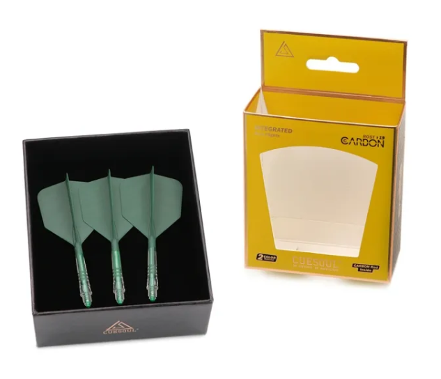 3T. CUESOUL ROST T19 CARBON Core Big Wing Flight Set, Green (6 Shaft Lengths)