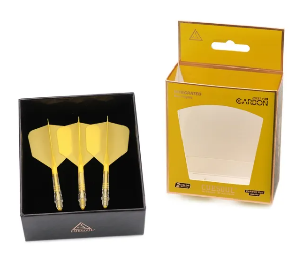 3T. CUESOUL ROST T19 CARBON Core Big Wing Flight Set, Yellow (6 Shaft Lengths)