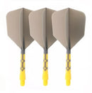 3T. CUESOUL T19 ROST 1-Piece, Yellow Shaft / Gray Flight, Big Wing Shape, Size M & L