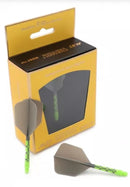 3T. CUESOUL T19 ROST 1-Piece, Green Shaft / Gray Flight, Big Wing Shape, Size M & L