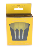 3T. CUESOUL T19 ROST 1-Piece, White Shaft / Yellow Flight, Big Wing Shape, Size M & L