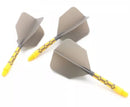 3T. CUESOUL T19 ROST 1-Piece, Yellow Shaft / Gray Flight, Big Wing Shape, Size M & L