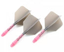 3T. CUESOUL T19 ROST 1-Piece, Pink Shaft / Gray Flight, Big Wing Shape, Size M