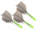 3T. CUESOUL T19 ROST 1-Piece, Green Shaft / Gray Flight, Big Wing Shape, Size M & L
