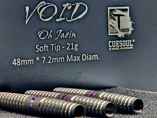 1. CUESOUL "VOID" 오 재인 플레이어 디자인 21g 소프트 팁 90% 텅스텐 다트 배럴 세트