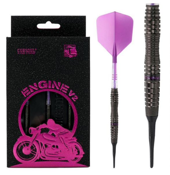 1. CUESOUL Engine Darts V2 18g/20g Soft Tip Dart - Oil Paint Finish with ROST T19 CARBON Flight
