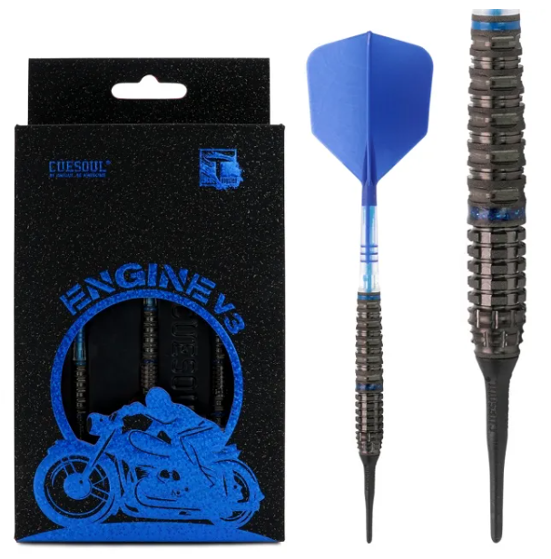 1. CUESOUL Engine Darts V3 18g/20g Soft Tip Dart - Oil Paint Finish with ROST T19 CARBON Flight