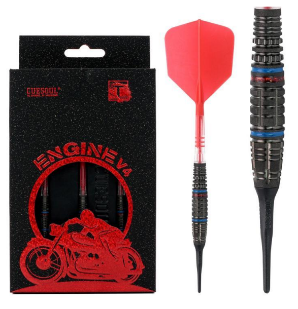 1. CUESOUL Engine Darts V4 19g Soft Tip Dart - Oil Paint Finish with ROST T19 CARBON Flight