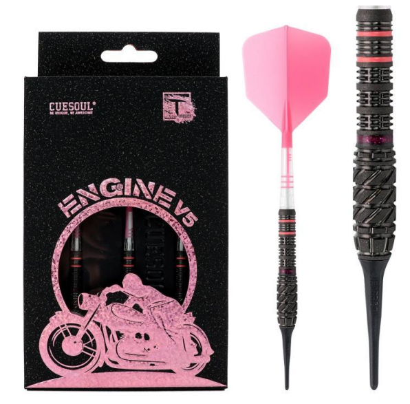 1. CUESOUL Engine Darts V5 19g/21g Soft Tip Dart - Oil Paint Finish with ROST T19 CARBON Flight