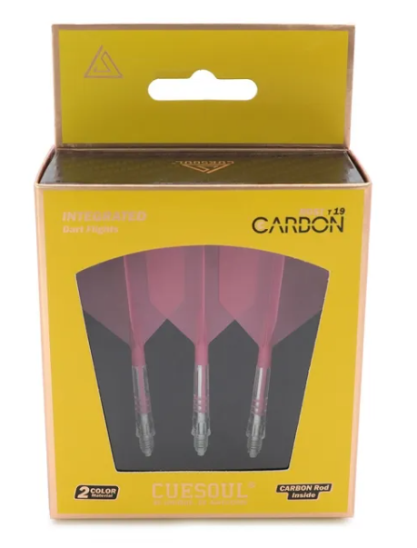 3T. CUESOUL ROST T19 CARBON Core Big Wing Flight Set, Pink (6 Shaft Lengths)