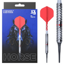 차이니스 조디악 'HORSE' 18g 소프트 팁 90% 텅스텐 다트 세트, ROST T19 플라이트