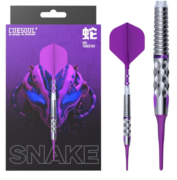 차이니스 조디악 'SNAKE' 19g 소프트 팁 90% 텅스텐 다트 세트, ROST T19 플라이트