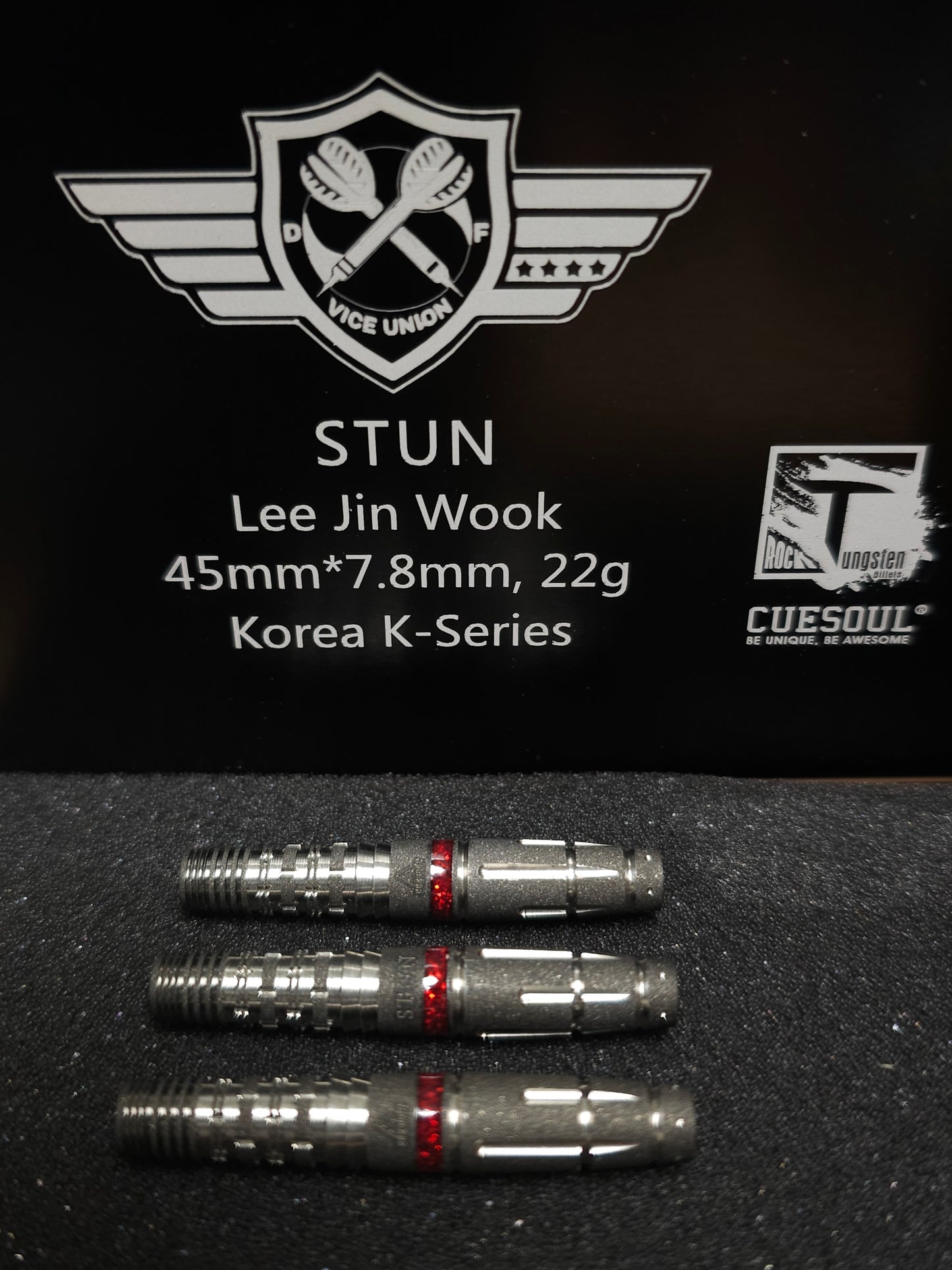1. CUESOUL "STUN" 이진욱 플레이어 디자인 19g/22g 소프트 팁 90% 텅스텐 다트 배럴 세트