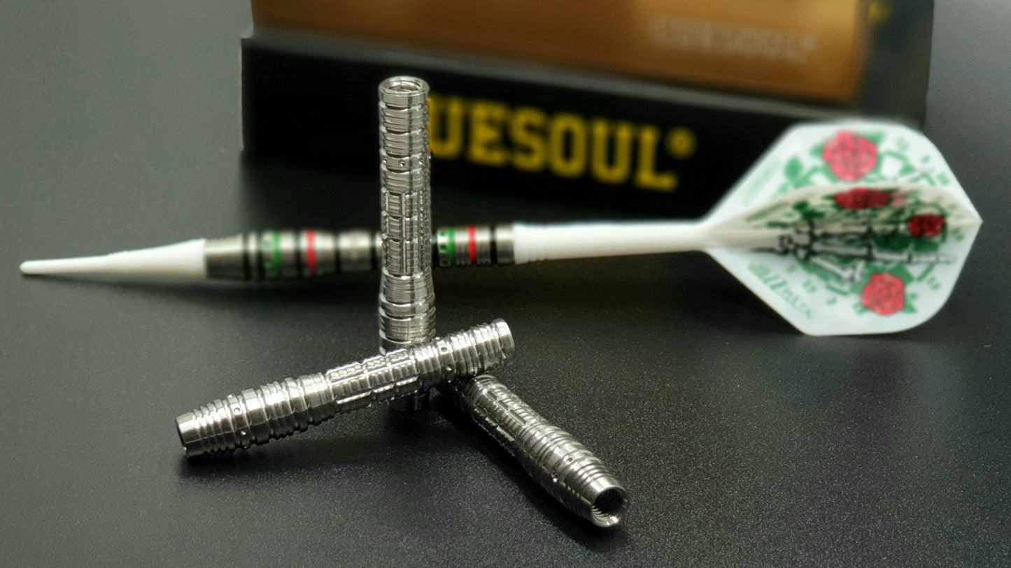 1. CUESOUL NYTRO V1 - V2 디자인 20g 소프트 팁 90% 텅스텐 다트 배럴 세트, 프런트로드 셰이프