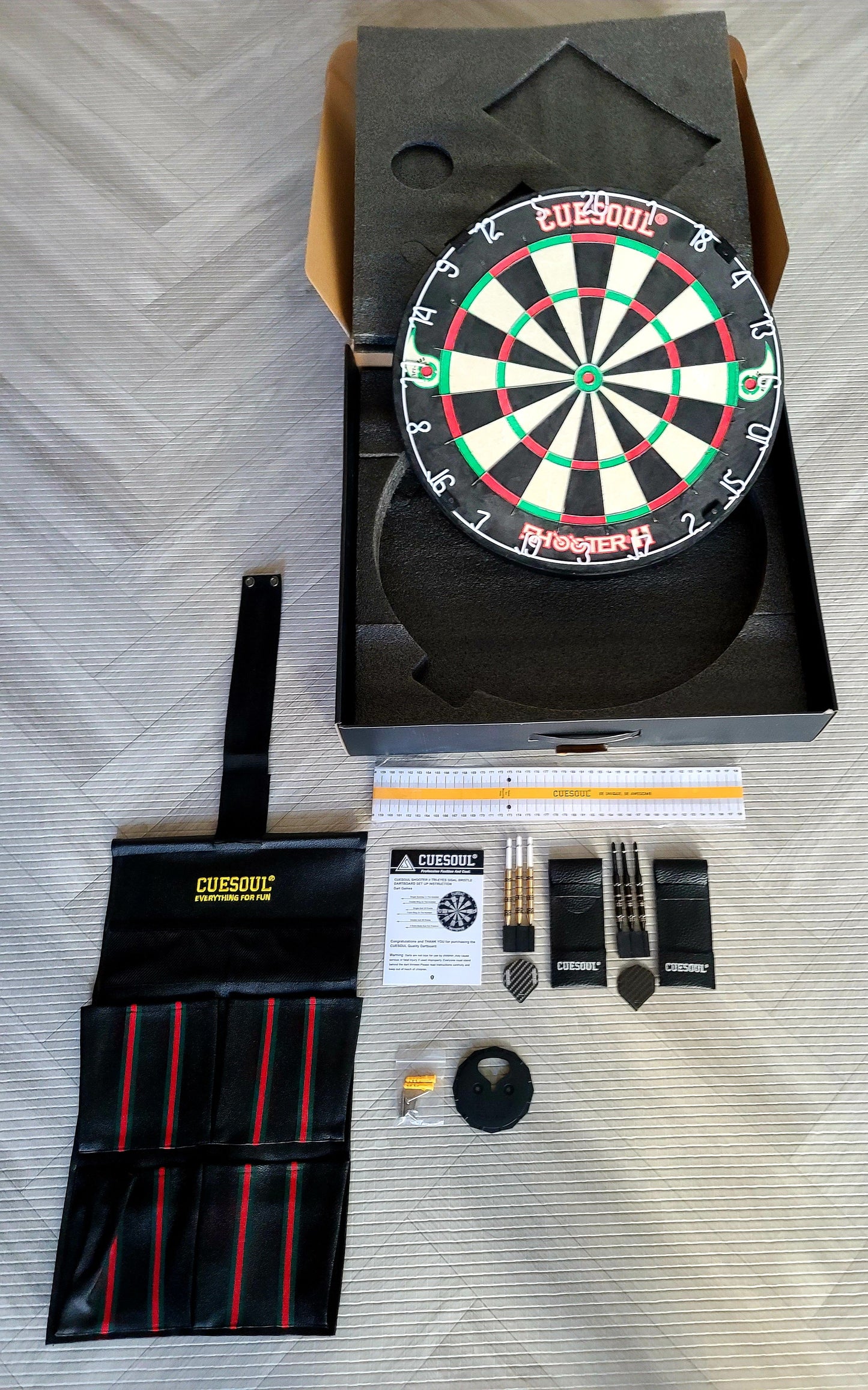 8. CUESOUL Shooter-II Tri-Eyes 18"*1-1/2" 공식 크기 토너먼트 사이잘 브리슬 다트보드