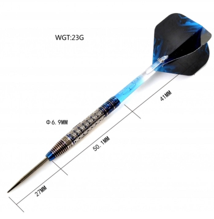 9. CUESOUL Aurora 21/23/25g 텅스텐 스틸 팁 다트 세트, 블루 티타늄 질화물 코팅