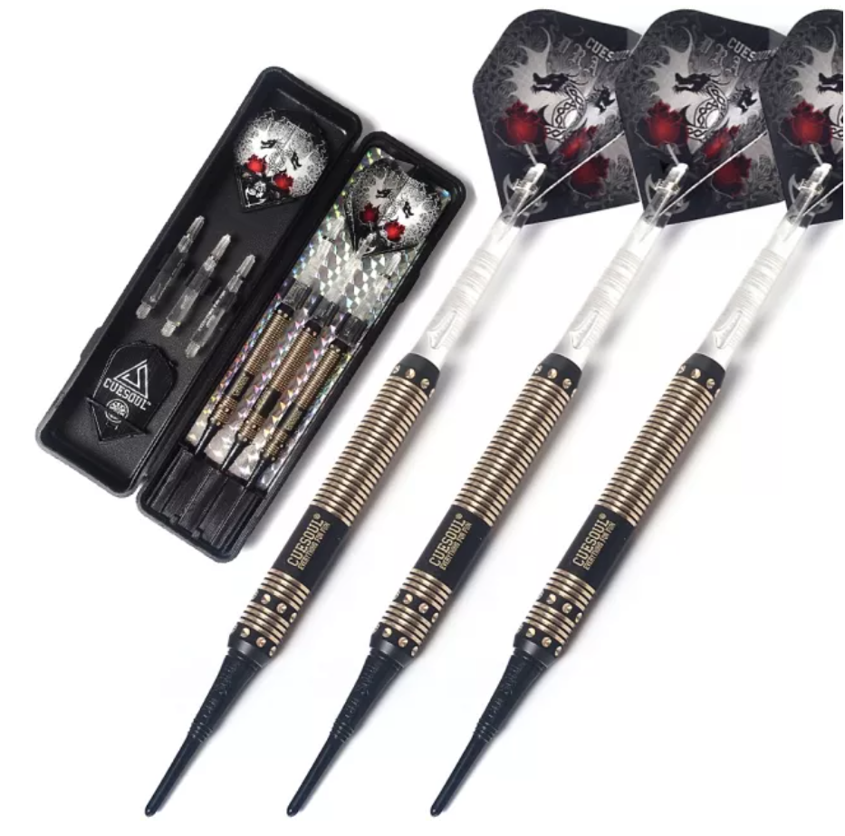 1BR. CUESOUL 브라스 다트, 드래곤 16g 소프트 팁 다트 세트