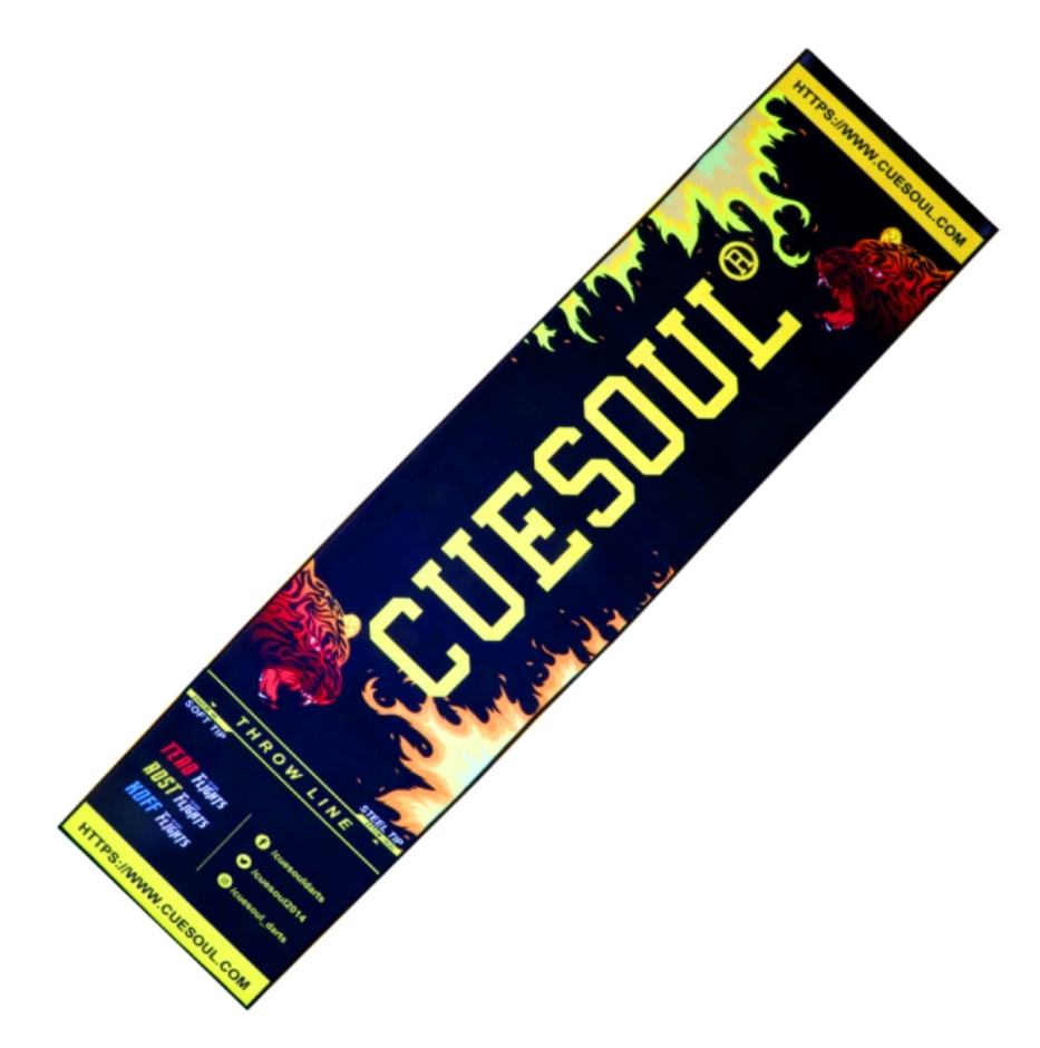 8. CUESOUL 다트 매트에는 공식 소프트 및 스틸 팁 스로우라인이 모두 포함되어 있습니다(7개 디자인).
